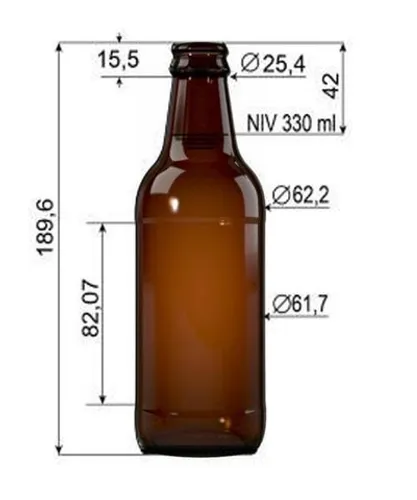 130 Garrafas Eco 330ml ? âmbar (3280 unidades disponíveis) - desconto progressivo
