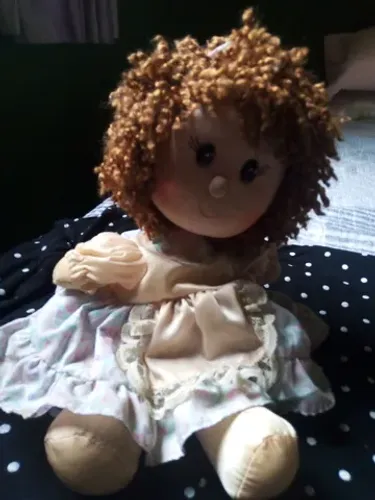 Linda boneca antiga com son de corda alt 30 cm