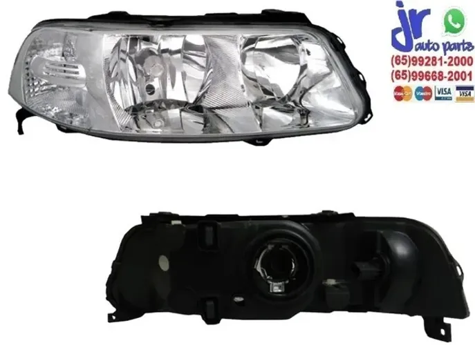 Par Farol Saveiro G3 1999 2000 2001 2002 2003 2004 2005 Máscara Cromada Foco Duplo