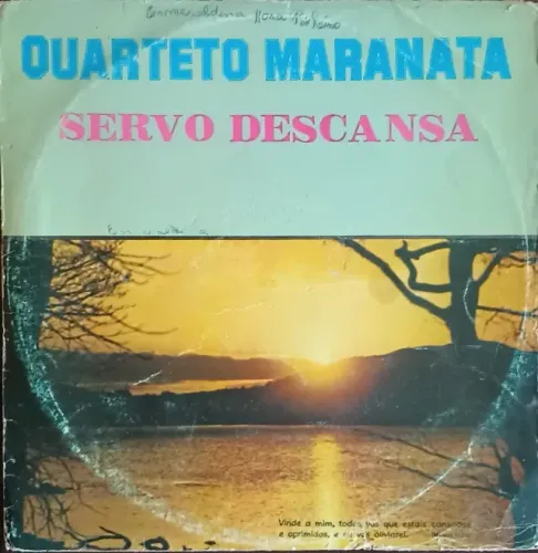 Lp Disco de Vinil Gospel Evangélico - Quarteto Maranata - Servo Descansa - Raro
