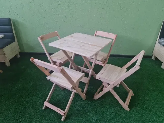 Mesa Dobrável de Madeira de Bar