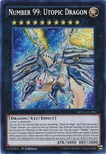 Yugioh!!! Number 99: Utopic Dragon Mp15-pt190 Secret Rare -