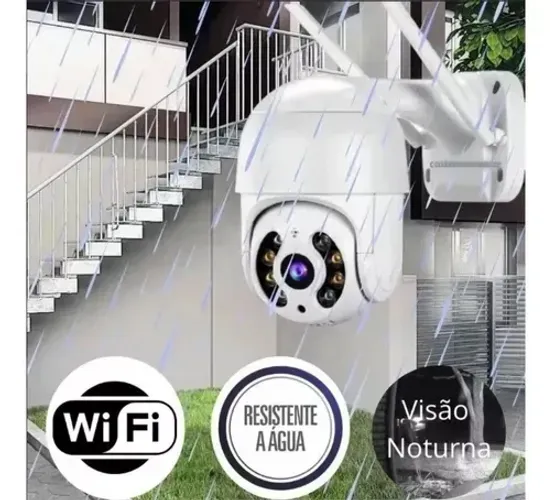 Câmera Vigilância Externa Resistente a água Wifi Giratória Hd Ip66 Jortan  2 Antenas  Visã