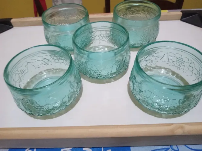 Conjunto de sobremesa de vidro