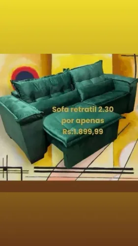 Sofa retratil em sued 2.30 confortável 