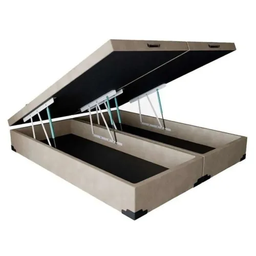 Cama casal bipartido box bau promoção 