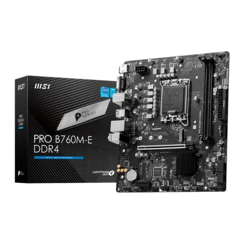Placa Mãe LGA1700 B760M-E DDR4 12ª/13ª/14ª Geração MSI Pro 3 Anos de Garantia - WZetta