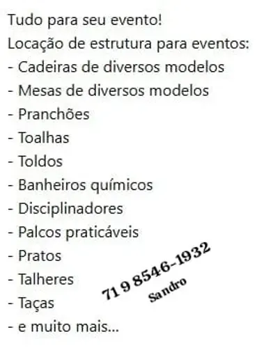 Locação de Estrutura  para eventos 