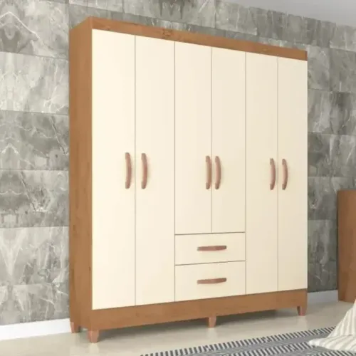Guarda Roupa 6 Portas Tristam 1,49 M Microlar - Entrega e Monta