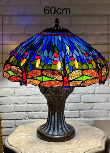 Abajur modelo Tiffany ø 60cm de vidros coloridos