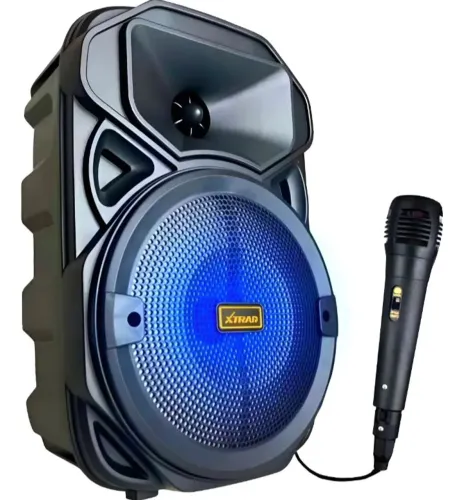 Caixa de som Bluetooth com karaoke e microfone 