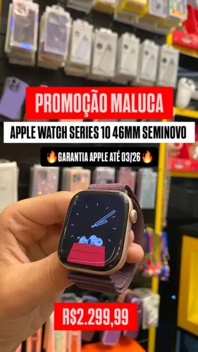Apple Watch S10 46mm Gold Seminovo - Aceitamos o seu Apple na Troca - Loja Niterói