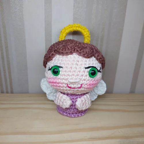 Anjinho manto lilás - amigurumi 