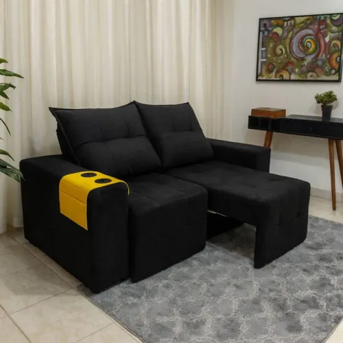 Sofá Retrátil e reclinável 1.50m veludo / 4 cores / frete grátis / ótimo pequenos espaços