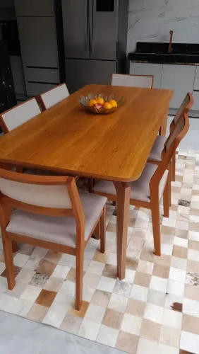 Mesa de Jantar 2.00x1.00 com 6 cadeiras