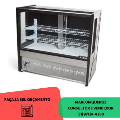 Balcão Refrigerado de Tortas Preto Polar 1,25M