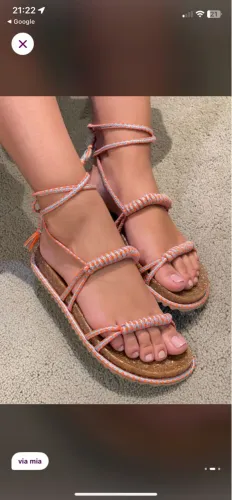 Sandália Rasteirinha Colorida Via Mia