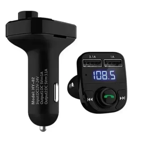 Transmissor FM Bluetooth MP3 Entrada Pen Drive Cartão de Memória e Carregador
