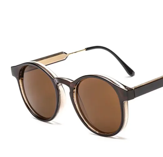 Óculos de Sol Retrô Vintage Fiorinni lifestyle Miami - Proteção: UV400 - Marrom 