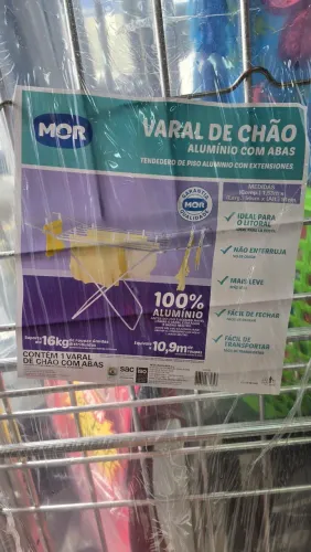 Varal de Chão Alumínio com Abas da MOR 