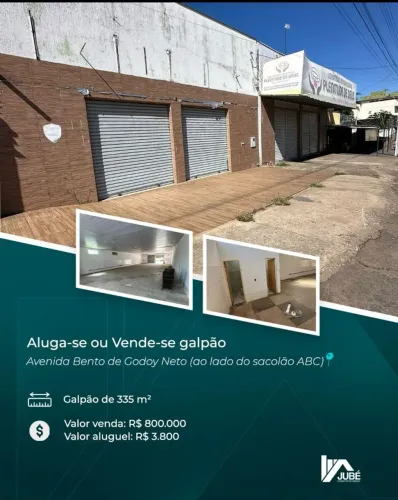 Galpão a venda com 335m²  na Avenida Bento de Godoy Neto