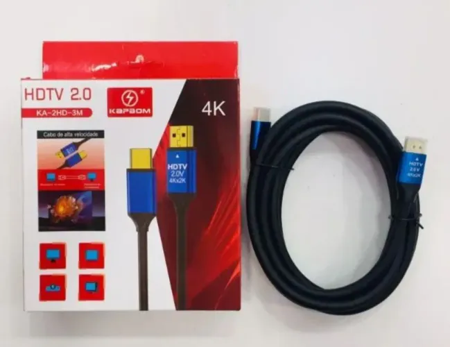 Cabo HDMI 3 Metros 2.0 4K KAPBOM KA-2HD-3M