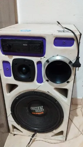 CAIXA TEM 1 TS400 CORNETA HINOR 1 ST200  1 ALTO FALANTE STREET BASS 400 RMS RADIO BLUE