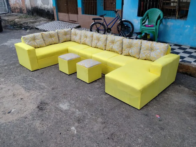 Sofá U nove lugares novos e completos, várias cores 