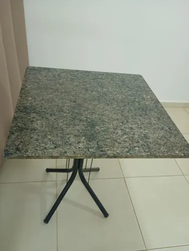 Mesa De Jantar 70x70 Cm Preta Com Granito