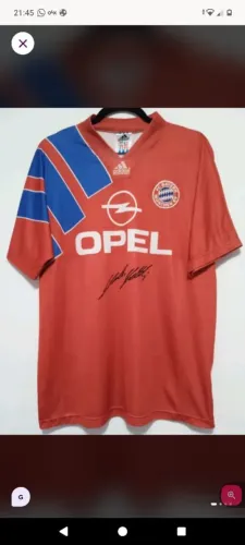 Camisa Bayern Munich 1999 / 2000 #10 Matthaus Autografada Certificada