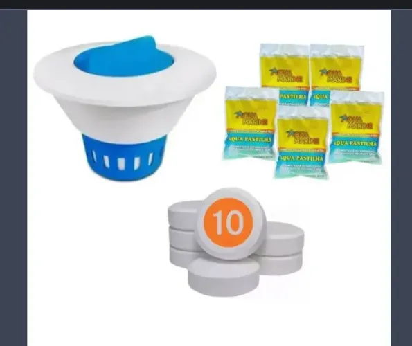 Kit 10 pastilhas de cloro  e um clorador !&
