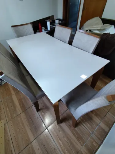 Mesa 6 lugares tampão de vidro 