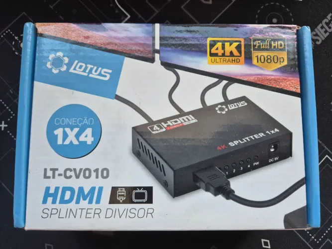 Splitter Divisor HDMI 1x4 Lotus 4K - Novo Na Caixa