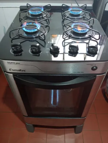 Fogão Esmaltec Ágata Inox Glass (ENTREGO))