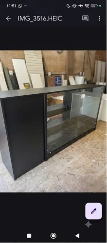 Balcão vitrine preto tx