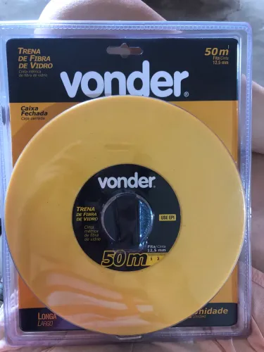 Trena de Fibra de Vidro Vonder 50 metros, nova e lacrada na embalagem original.