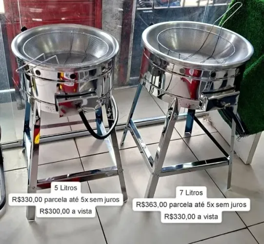 FRITADEIRA INOX GD À GÁS - 7 LITROS E 5 LITROS