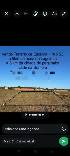 Vendo terreno paraipaba