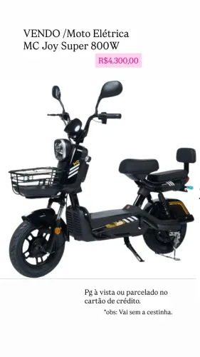 Moto Elétrica MC Joy Super 800W