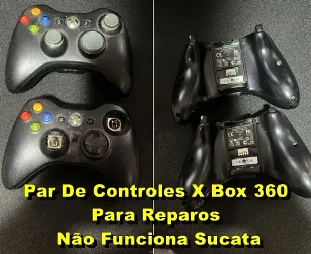 CONTROLES X BOX 360 ( UM PAR ) PARA REPAROS - NÃO FUNCIONA - SUCATA