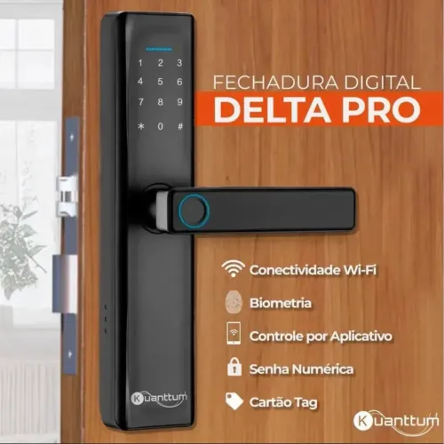 Fechadura Digital Biométrica Kuanttum Delta PRO - Nova na caixa