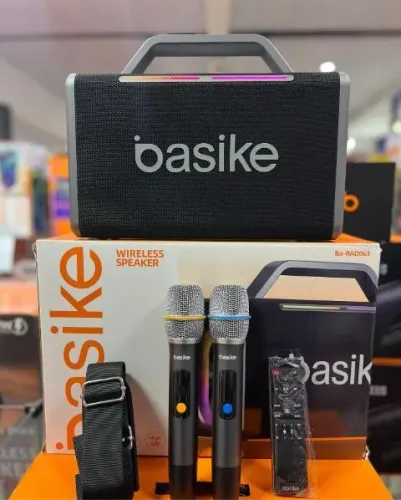Caixa de Som Bluetooth Acompanha 2 Microfones Marca Bazike