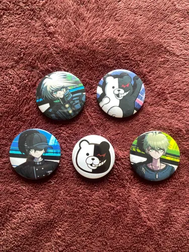 Kit com 5 Bottons/Broches Danganronpa