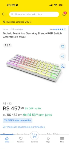 Teclado Mecânico Gamakay 60%