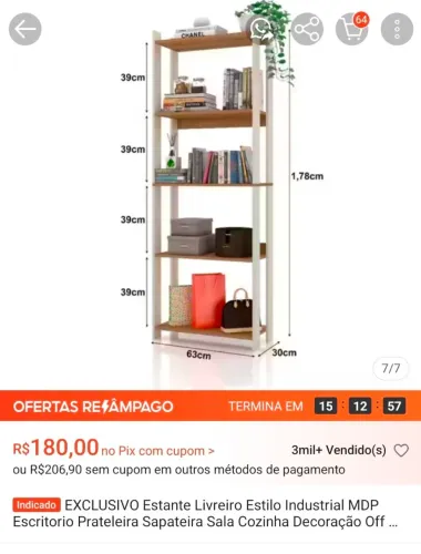 Estante livreiro- para escritório ou estudo