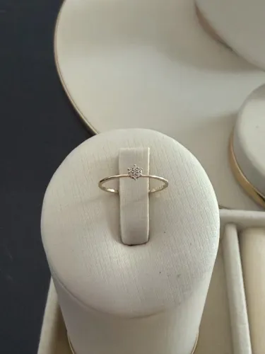 Anel de noivado de ouro 18k chuveiro