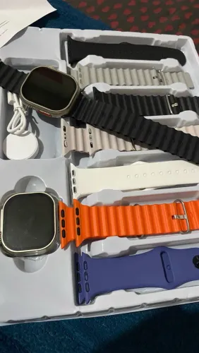 KIT CASAL 2 SMARTWATCH ULTRA 8 BIG 2.06 + 7 PULSEIRAS - NOVO NA CAIXA