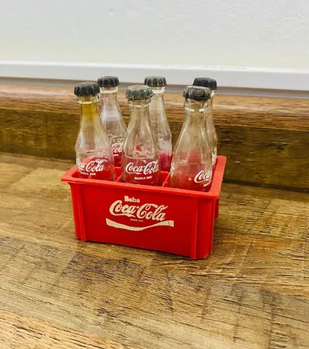 Miniatura Engradado Com 6 Garrafinhas Coca-cola Vintage anos 80