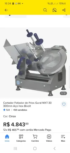 Cortador Fatiador de Frios Gural MXT-30 300mm Aço Inox Bivolt