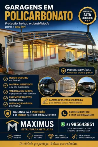 Coberturas policarbonato ou aluzinco